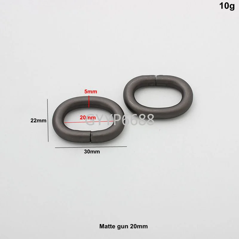 10-30-100 pieces 4 size 20 25 32 38mm metal matte gun oval rings for purse O-ring shoulderbag strap accessories