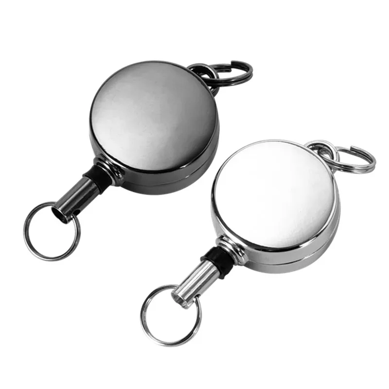 2 PCS KEVLAR Rope Mini Telescopic Key Chain High Elasticity Super Practicality Outdoor Key Ring Return Retractable Keychain H56