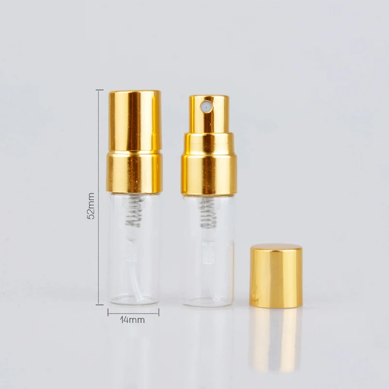 100 stück/Lot 3ml Glas Nachfüllbar Parfüm Flasche Leere Mini Spray Flasche Aluminium Parfüm Flaschen Zerstäuber Für Reise pumpe