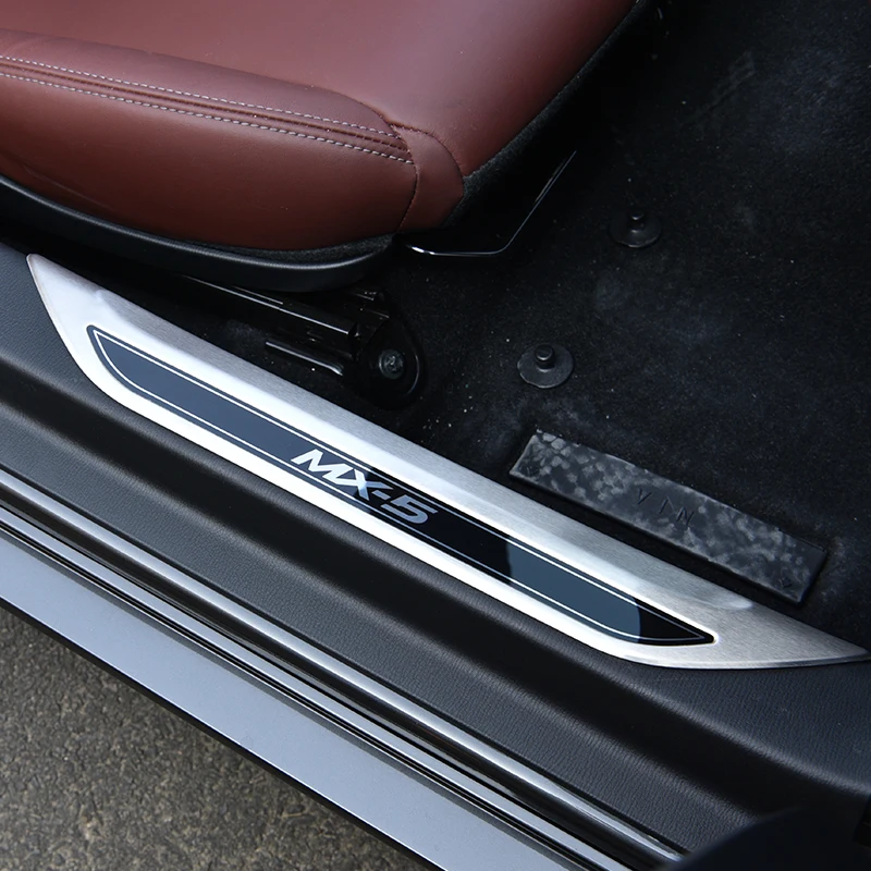 Stainless Steel Door Sill Protector Pedal Scuff Plate Cover Trims Accessoriess Car Threshold For Mazda MX-5 RF ND MX5