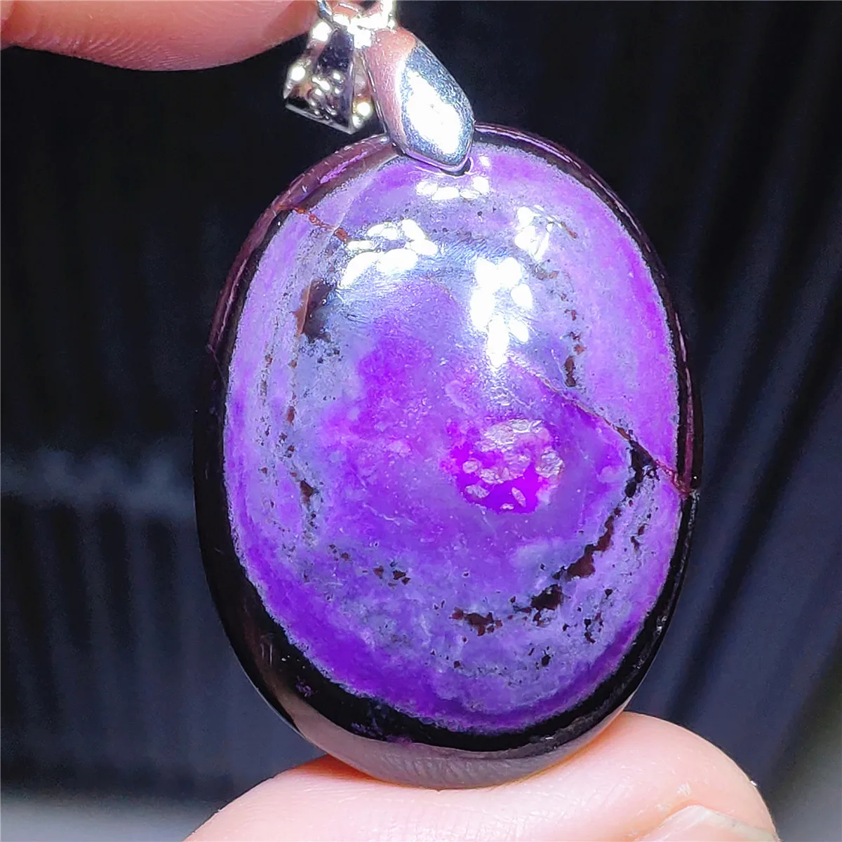 Natural Purple Sugilite South Africa Pendant Oval Sugilite Women Men 28x22x8mm Stone Fashion Necklace AAAAA