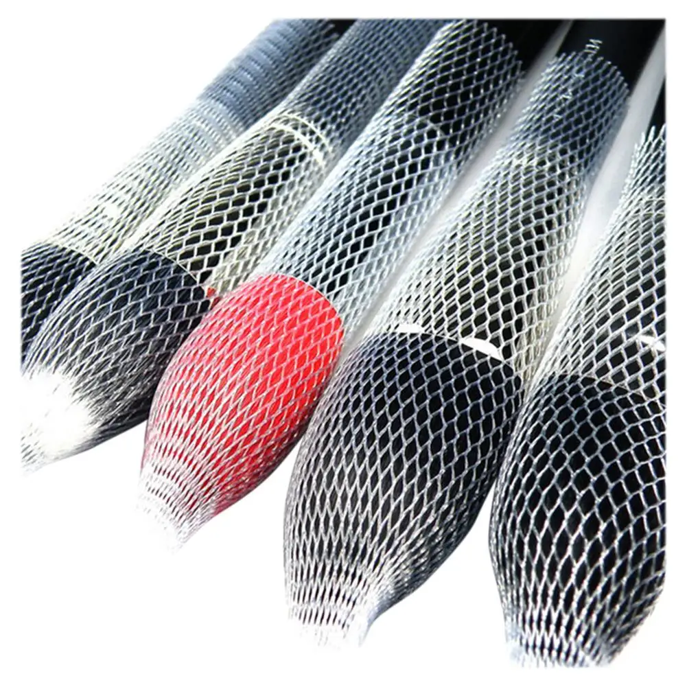 100PCS White Makeup Brushes Net Protective Cover Set Rose Bud Shaped Storage Mesh Sheath Brush Anti-frizzing Sheath Net Set SO