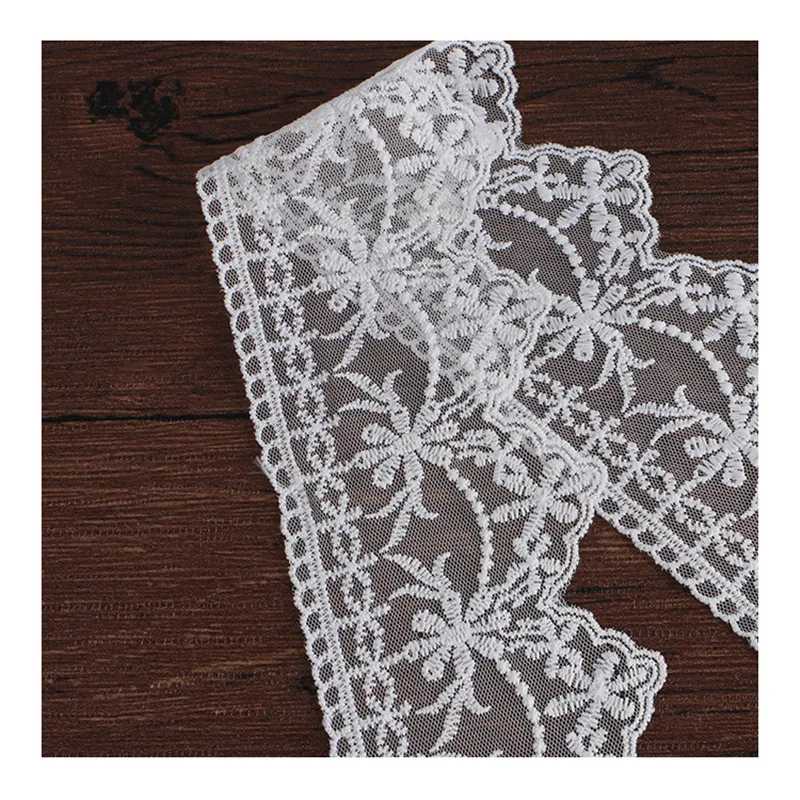 8.5cm Embroidered Lace Net Ribbons Fabric Trim Lace Fabric DIY Cuff Collar Sewing Handmade Craft Materials