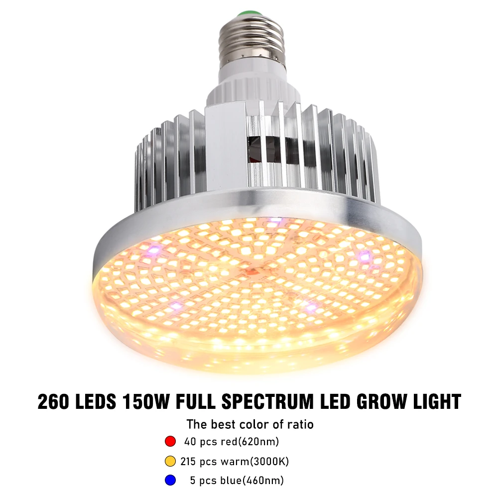 Imagem -04 - Full Spectrum Led Grow Light Bulb Fitolamp Plant Growing Lamp Iluminação para Flores Growbox Interior E27 150w Pcs