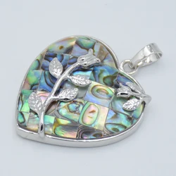 New Natural Abalone Shell Pendants Flower Love Heart Pendant for Necklaces Colorful Paua Seashell Jewelry Girlfriend Gifts