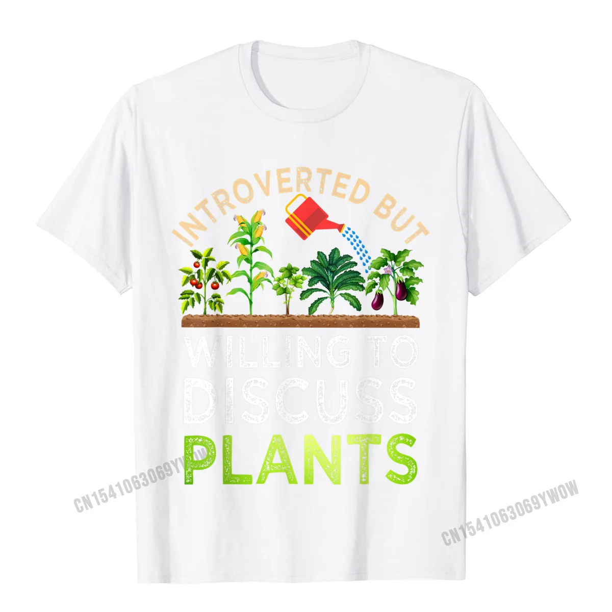 Introverted But Willing To Discuss Plants Funny Gardening T-Shirt Camisas Men Tops Shirt For Men T Shirt Retro