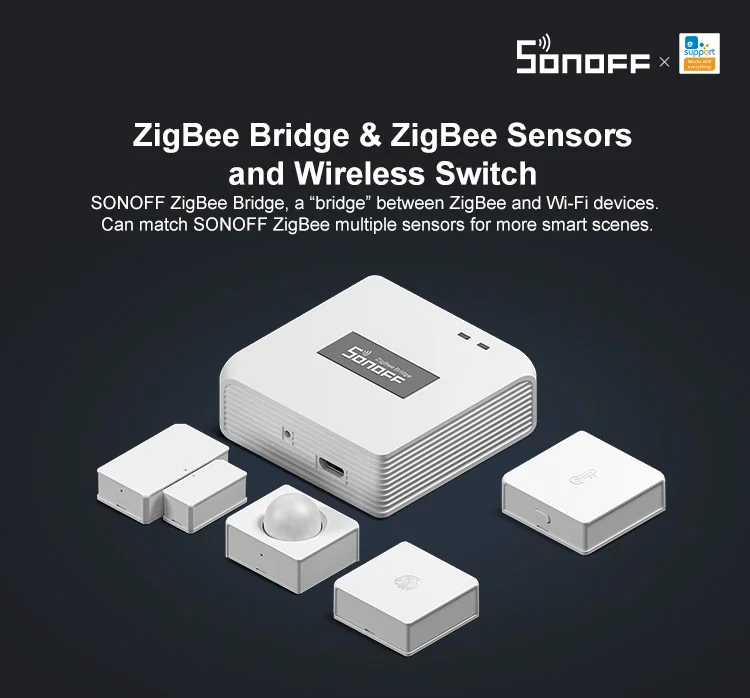 SONOFF Zigbee 3.0 ZBBridge/bezprzewodowy przełącznik/temperatura wilgotność/ruch/czujnik drzwi praca z eWelink Alexa Google Home