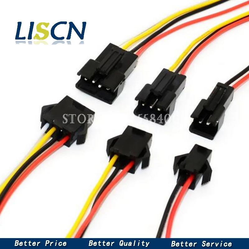 5 par SM2.54 2 3 4 5 6pin SM męskie i żeńskie złącze Led 2pin/3pin/4pin/5pin 6pin przewód pigtail wtyczka długość całkowita 40cm