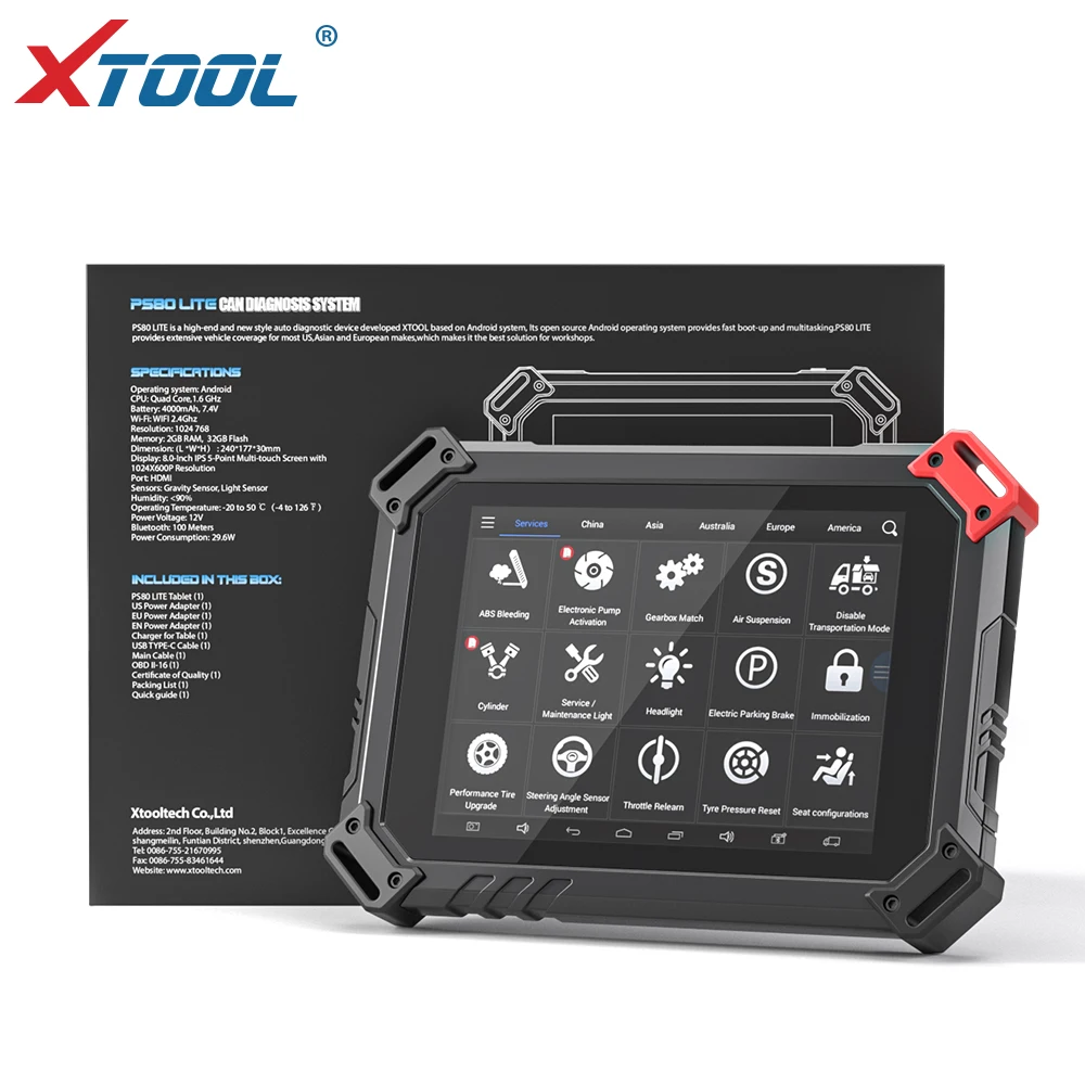 

XTOOL PS80 Lite полная система Профессиональный OBD2 диагностический инструмент IMMO DPF TPMS сброс автомобильного сканирования считыватель кодов обновление онлайн