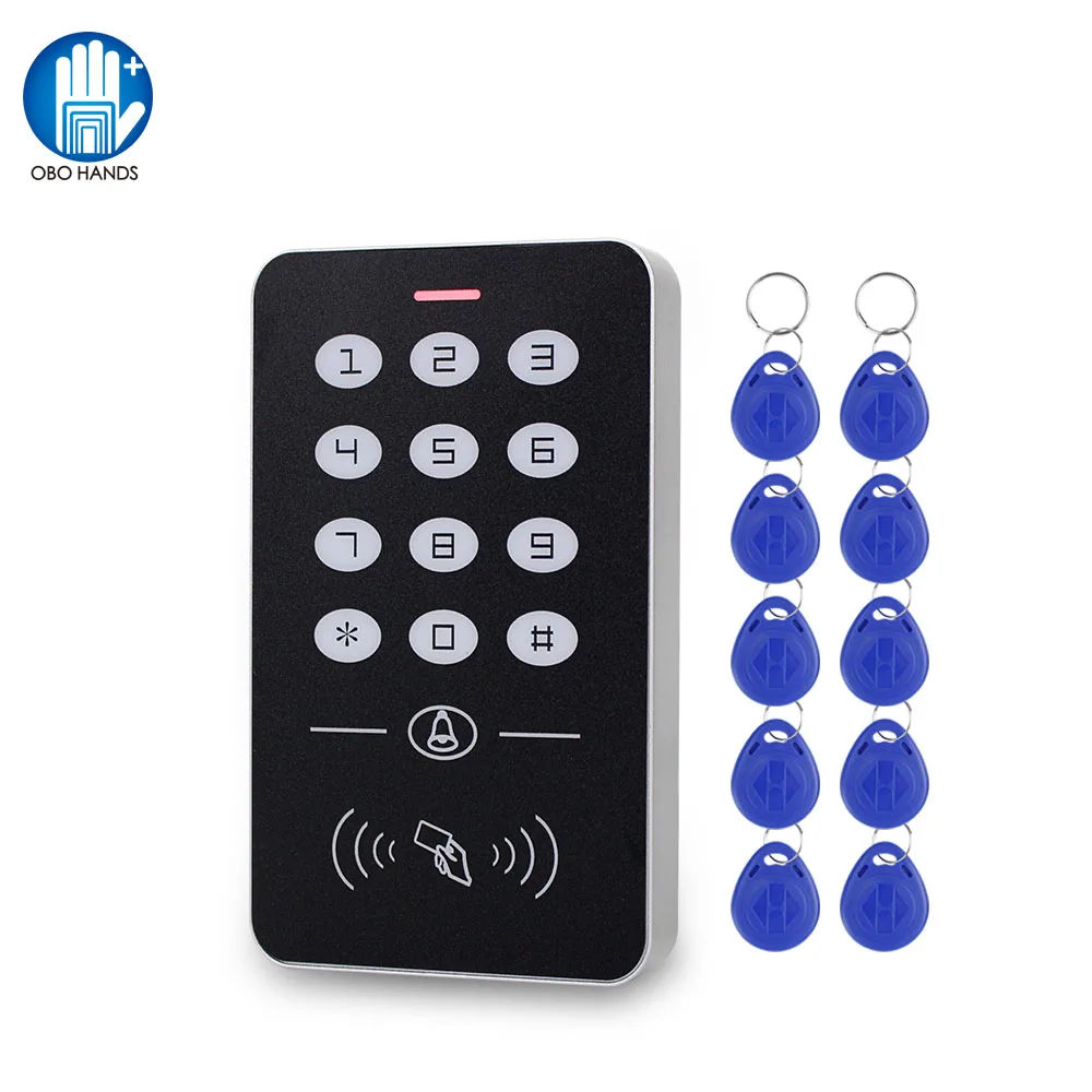 

RFID 125KHz Access Control Keypad Standalone Access Controller +10pcs Keyfobs RFID Cards