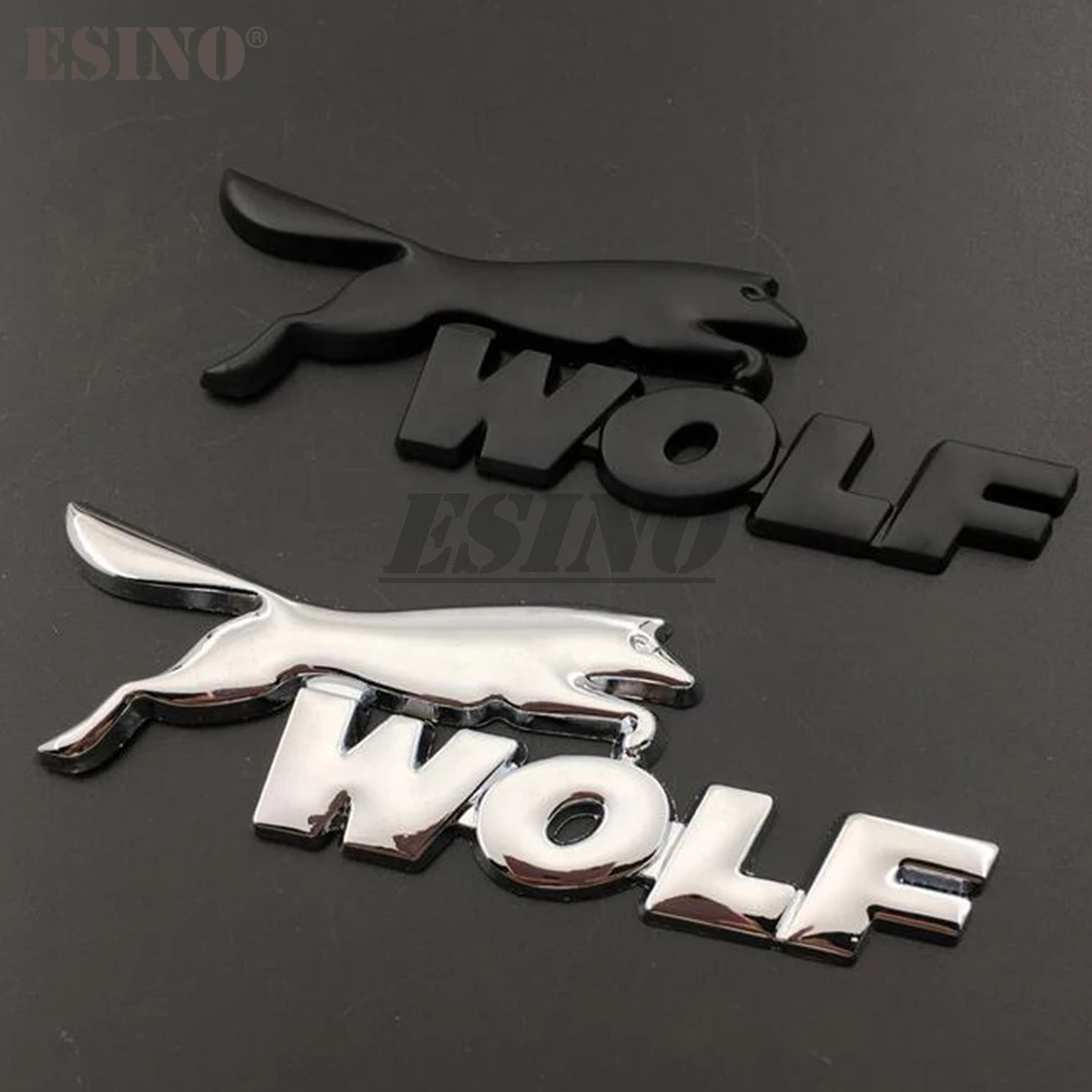 3D Wolf Racing Car Trunk Zinc Alloy Emblem Rear Body Tailgate Accessories Adhesive Styling Badge for Ford Focus ST Mustang GT