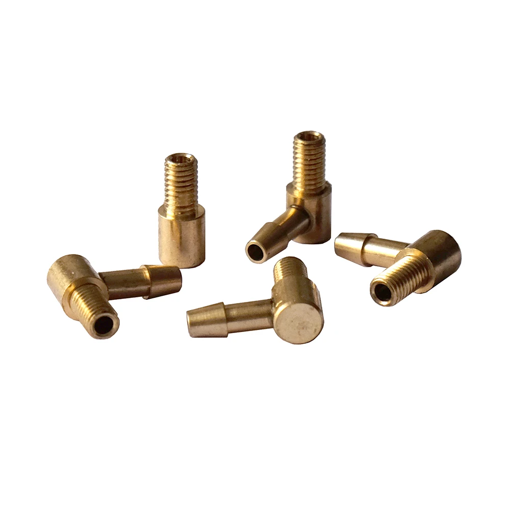 5PCS M5 Copper Water Nozzle 90 Degree L Type 5mm Oil Fuel Inlet Nozzles for DIY RC Gasoline Jet Boats Connecting Parts