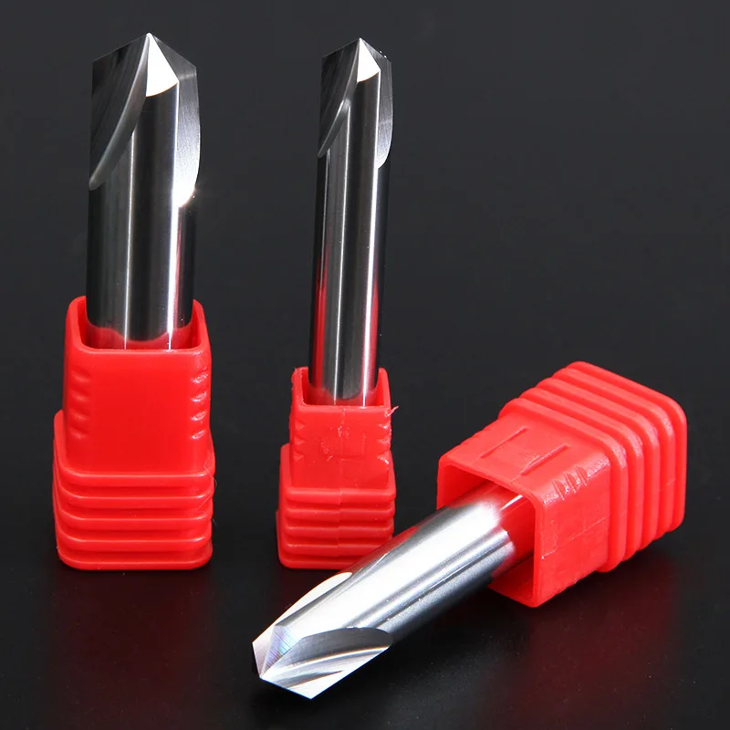 Fresa per smussatura in alluminio al carburo di CNC 60 90 120 gradi rivestita 3 flauti fresa per incisione e intaglio utensili per punte del Router
