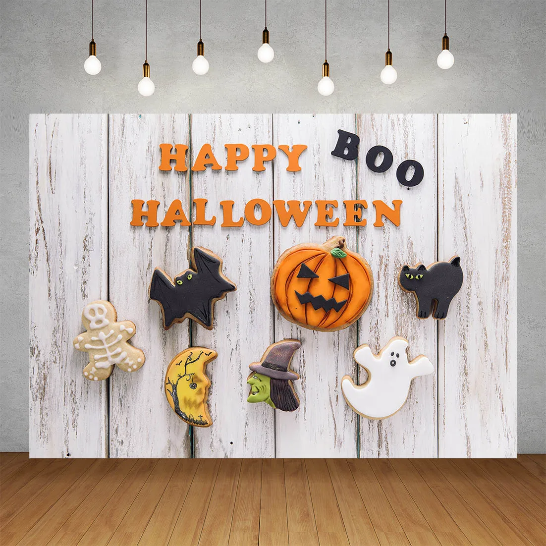 Happy Halloween Boo Party Wooden Plank Photography Background Children Baby Portrait Vinyl Backdrop Photo Studio Photophpne