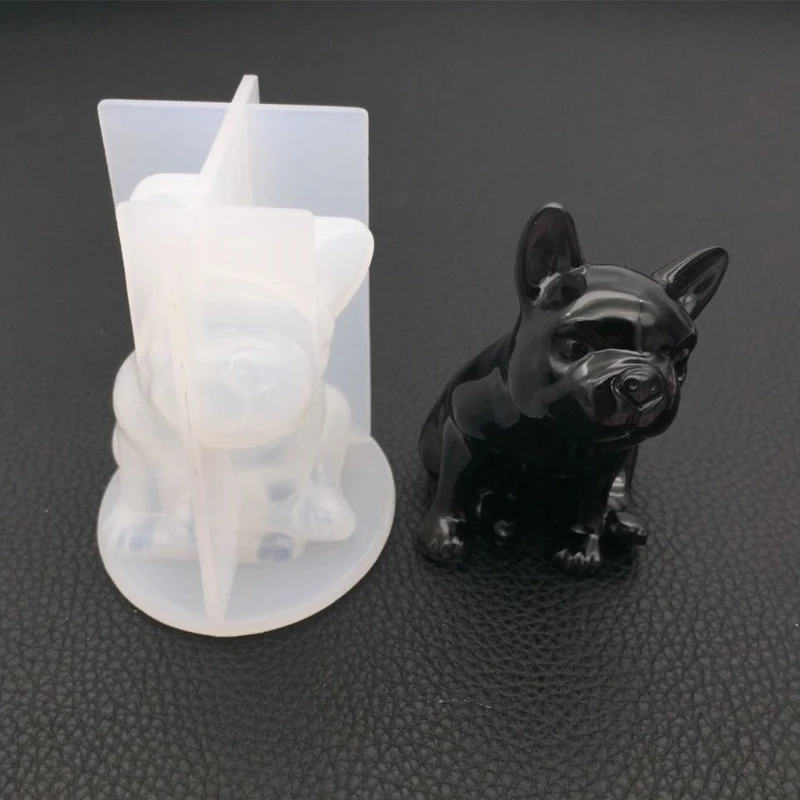 Crystal Epoxy Resin Mold 3D French Bulldog Silicone Mould DIY Crafts Ornaments Home Car Decorations Casting Tools Drop Shipping