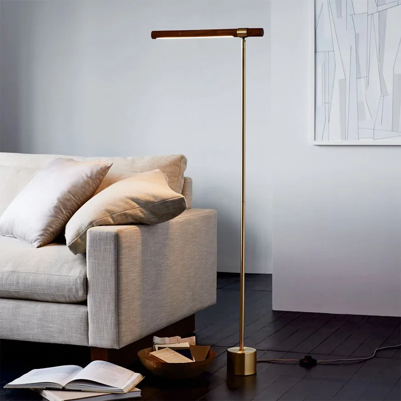 Linear Wood LED Floor Lamp led japanese style lamp living room decoration bedroom Living Room Office vertical bedside floor lamp