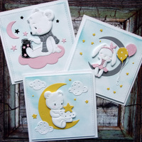 New Animal Moon Star Rabbit Metal Cutting Dies Scrapbooking Bear Bunny For DIY Embossing Craft Baby Balloon