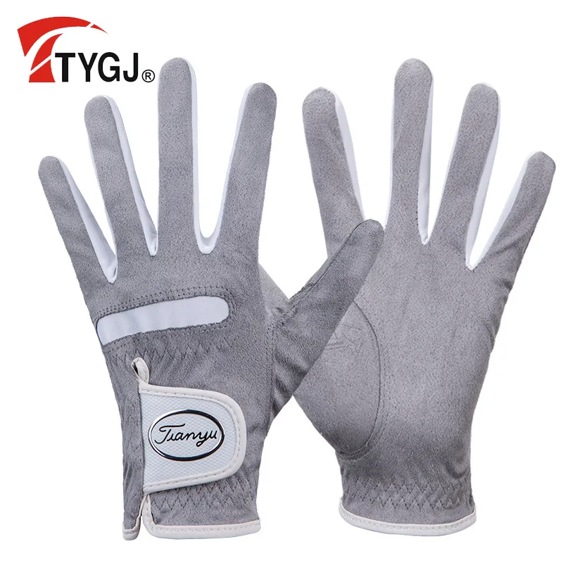 

TTYGJ Golf Gloves Men's Fiber Cloth Gloves Are Soft and Breathable Slip-Resistant Sport Mittens For Golfer