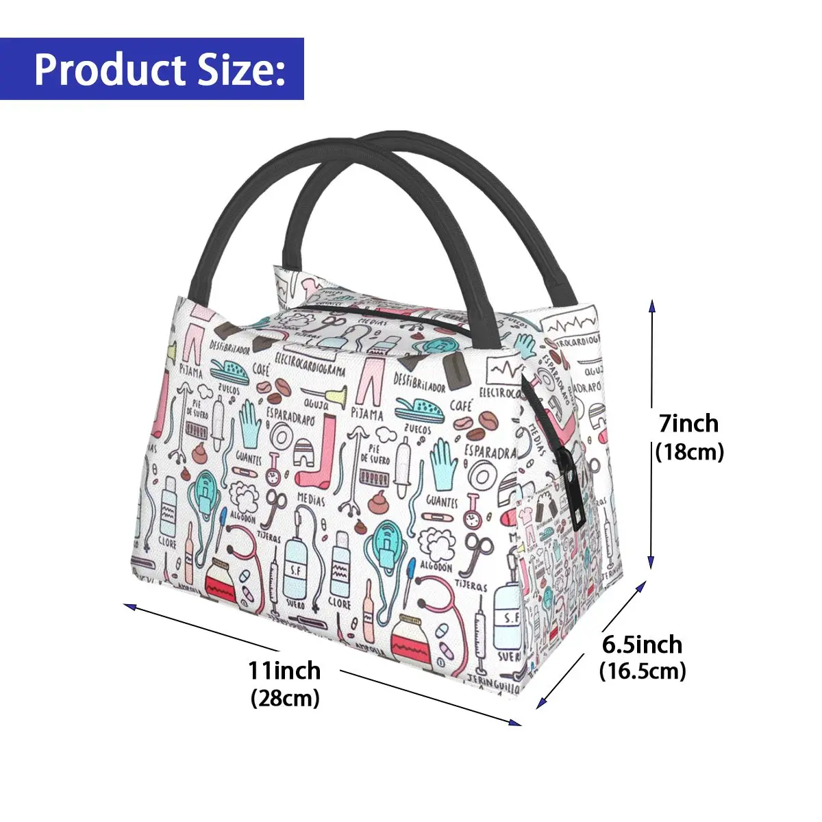 NOISYDESIGNS Fresh Cooler Bags Waterproof Oxford Cloth Portable Zipper Thermal Lunch Bags For Women Convenient Lunch Food Bags