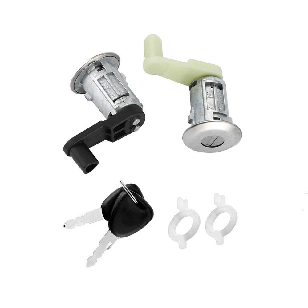 Left+Right Car Door Lock Barrel Cylinder With 2 Key Fit For Renault Megane Scenic Clio Master 7701468981 7701468982