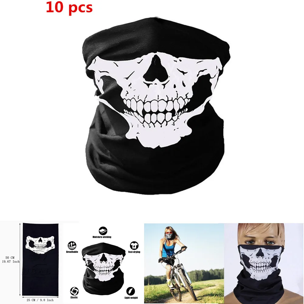 

1/3/5/10pcs Skeleton Masks Outside Hiking Camping Halloween Festival Cosplay Wind Resistant Warmer Ventilate Skull Face Masks