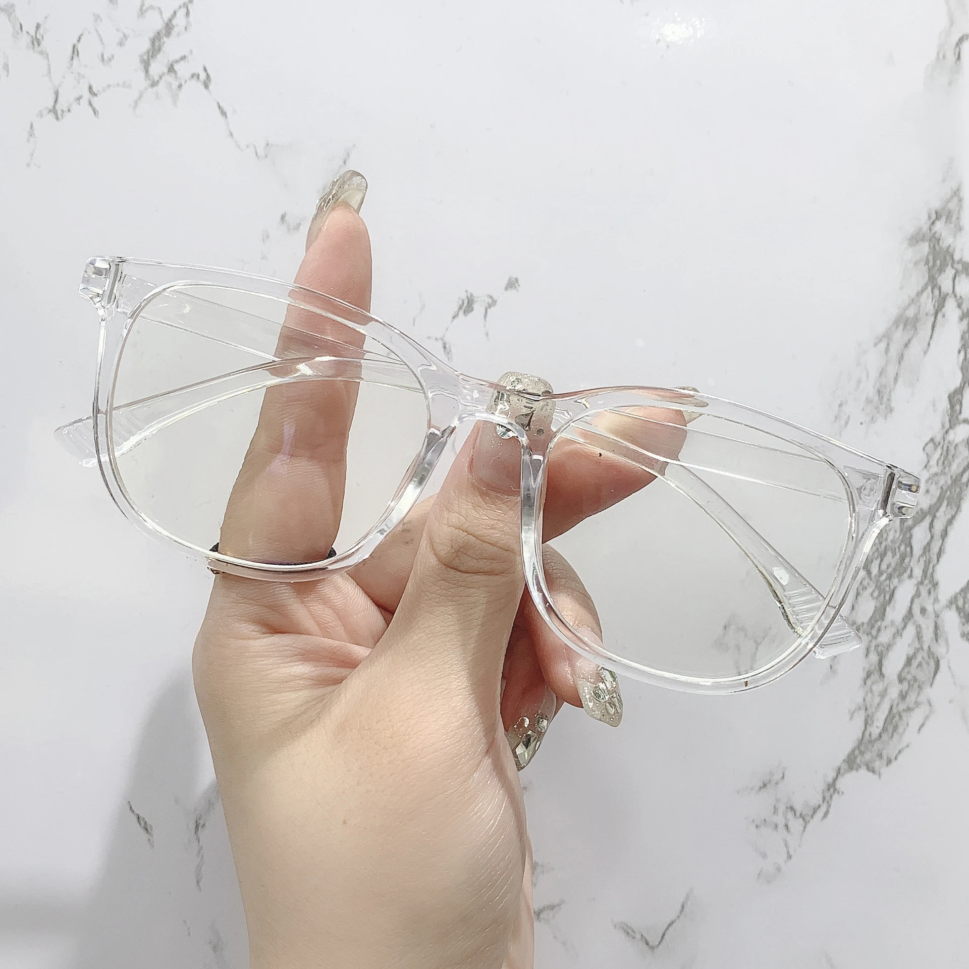 Transparente Computer Brille Rahmen Frauen Männer Anti Blau Licht platz Brillen Blockieren Gläser Optische Spektakel Brillen runde