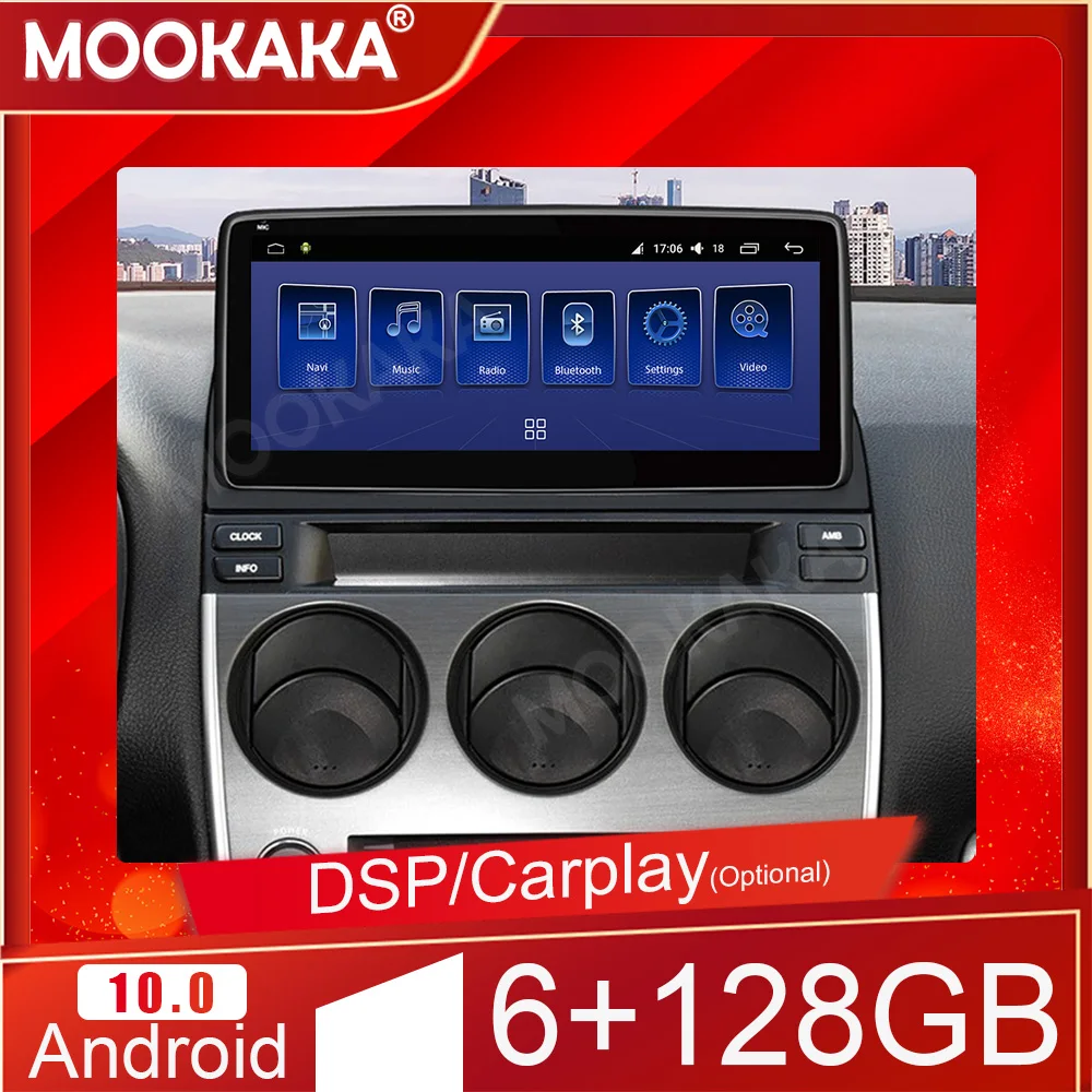 

6+128GB Android 10 For Mazda 6 2004-2015 Car Multimedia Player Auto Stereo Tape Recorder Navigation Head Unit Carplay