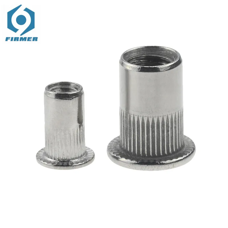 50pcs 20pcs 10pcs M3 M4 M5 M6 M8 M10 Aluminum Alloy Rivnut Flat Head Threaded Rivet Insert Nutsert Cap Rivet Nut