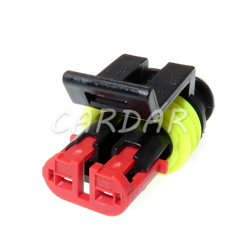 Conector eléctrico automotriz impermeable, enchufe de cableado para automóviles, supersellado, 2 pines, 282104-1, 282080-2 AMP, 1 juego