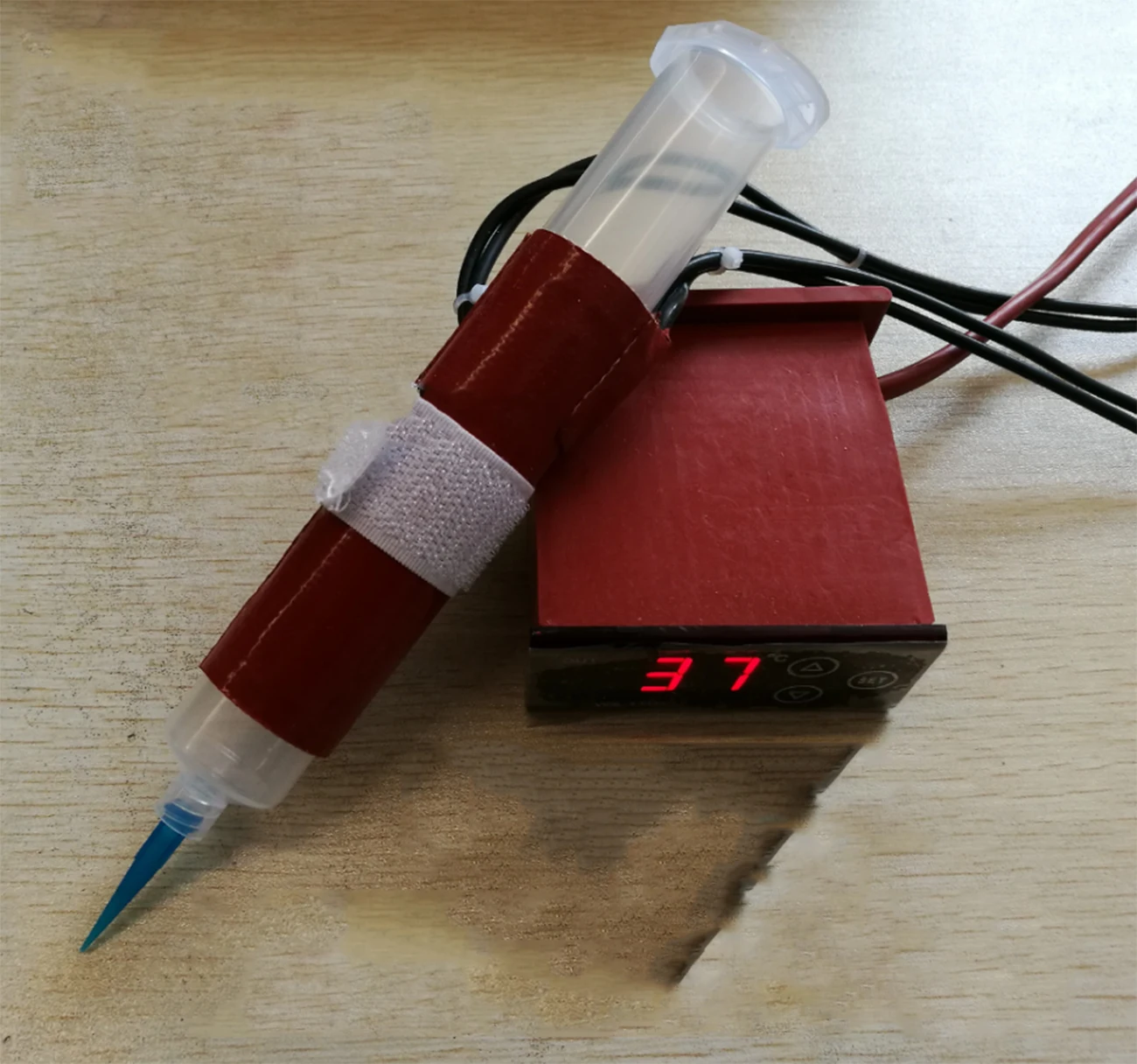 Seringa com Controle de Temperatura de Silicone Pequeno Anel de Aquecimento Cilíndrico Flexível Aquecido 75*90 mm 12v 230v
