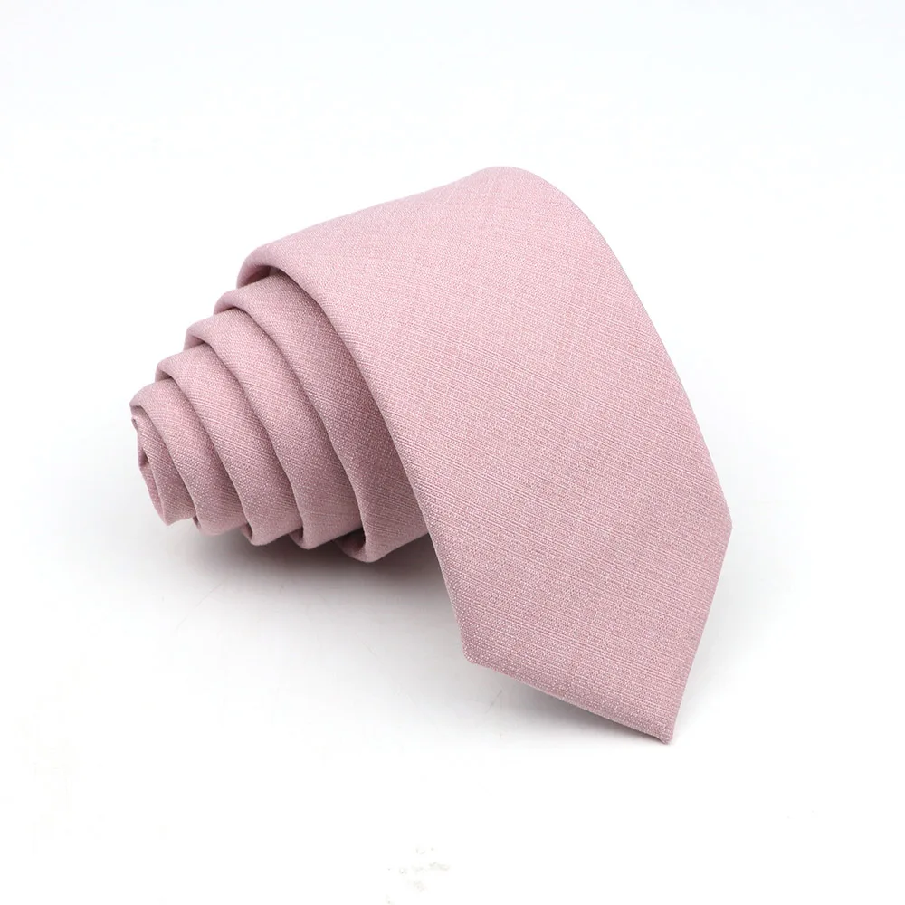 New Men\'s Solid Color Tie Skinny Casual Anti-wrinkle Necktie For Wedding Suit Neckties Pink Blue Grey Ties Cravat Gift Accessory