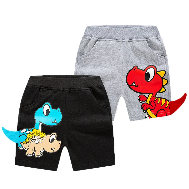 Boy Shorts Children's Summer Clothes Three-Dimensional Cartoon Dinosaur Pants 12M-7Y Children's Cotton Five-Point Pants