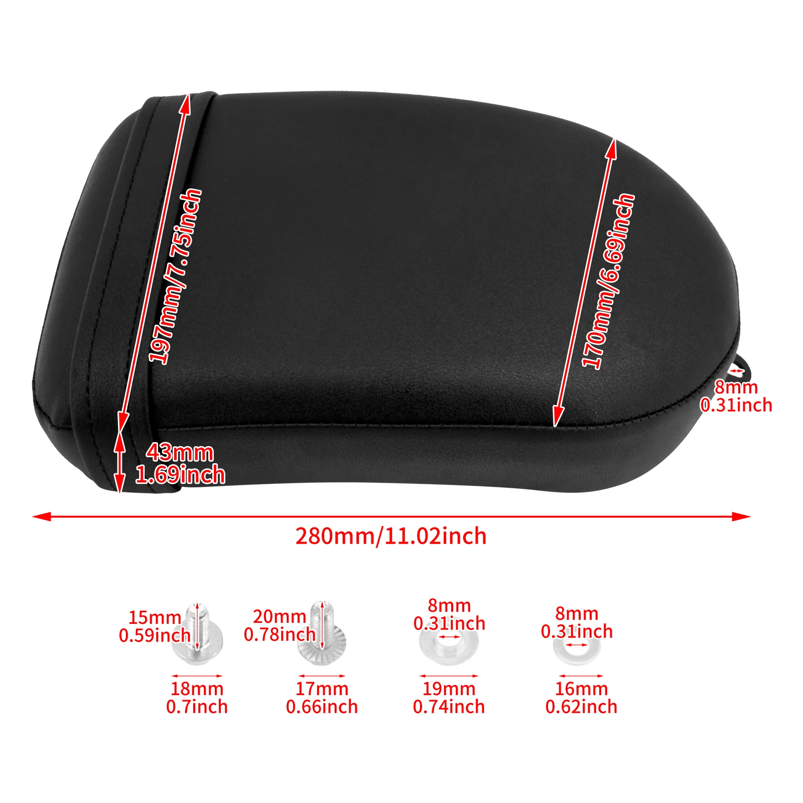 Motorcycle Rear Passenger Seat Cushion Black Pillion Pad Cover For Honda Rebel CMX 300 500 CMX300 CMX500 2017-2020 2018 2019