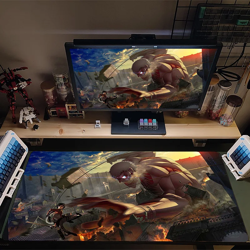 Mouse Pad Shingeki No Kyojin Large Gamer XXL Keyboard Desk Mouse Mat 900x400cm Carpet Rubber Tapis Anime Gaming Notbook Mousepad