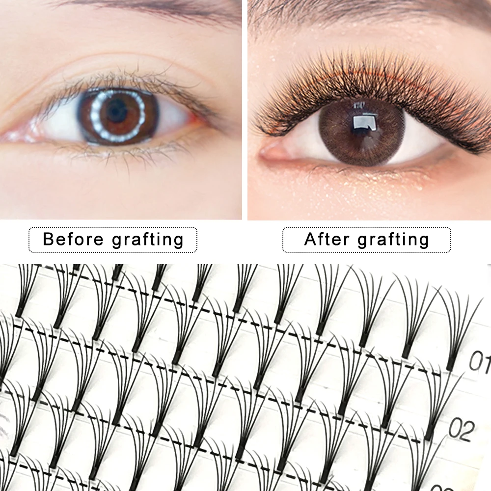 E-Y Premade Volume Fans 3D/4D/5D Individual Lashes Extension Pointy Stem Natural Soft Russia Volume Short Stem 8-15MM Lash