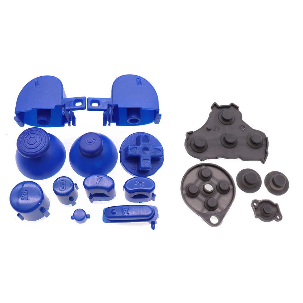 1Set Silicone Conductive Button & Analog Stick Cap Buttons Keypads Y X A B Z Buttons Joystick stick Caps for For NGC Controller