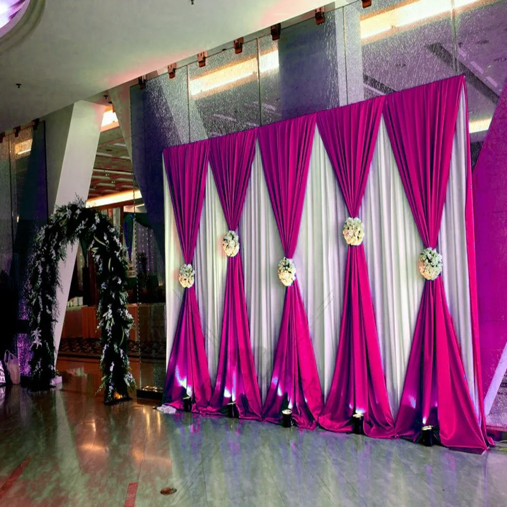 3X6M (10*20ft) Wedding Backdrop Curtain Ice silk Party Photo Booth Background Decor Sequin Curtains Drape Panels