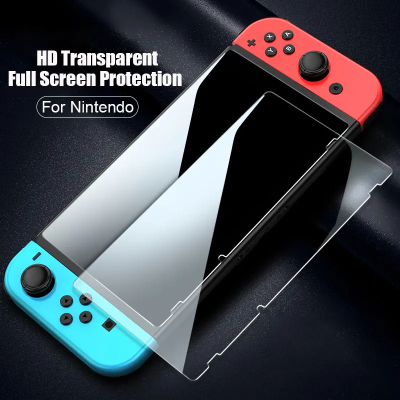 Tempered Glass Protective Film For Nintendo Nintend Switch Curved Edge Full Cover Screen Protector NS Switch Lite Game Console