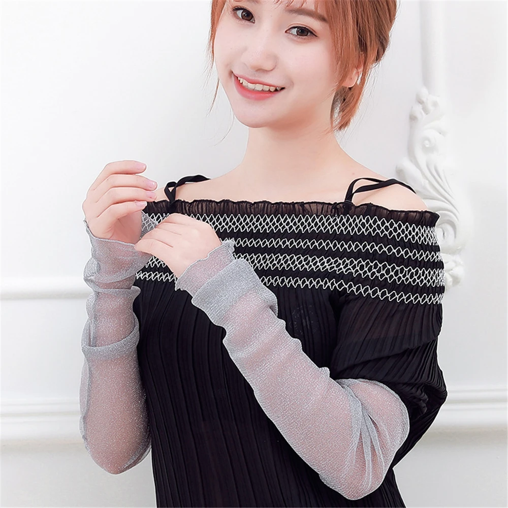 

New Sun Protection Sleeves, summer driving ice screen outdoor anti-uv thin lace arm sleeve HX05563