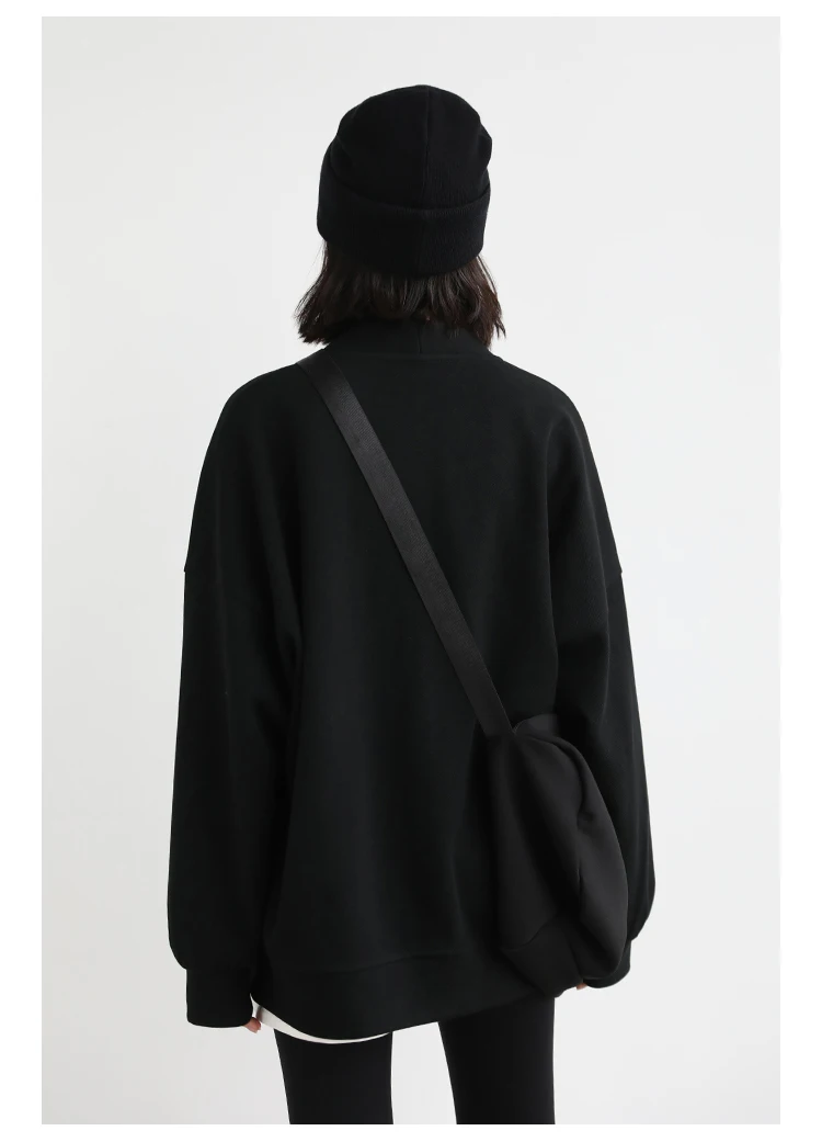 CHIC VEN Korean Women's Sweatshirts Solid Plush Thick Warm Loose Casual Female Tops Office Lady Coats Jacket Autumn Winter 2026