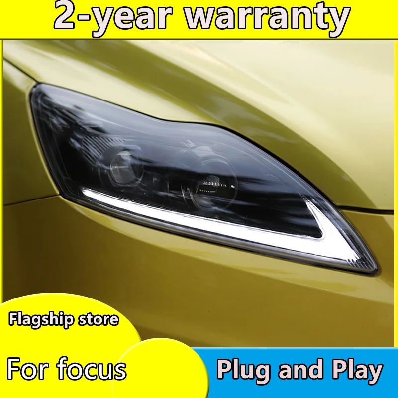 Head Lamp For Car Ford Focus 2009-2011 Focus MK2 Headlights Fog Lights Day Running Light DRL H7 LED Bi Xenon Bulb Car Accessory