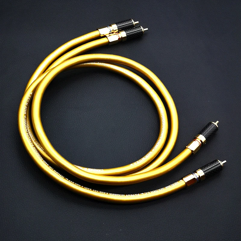 Hifi cable pair Hifi audio Cardas Hexlink Golden 5-C With carbon fiber RCA plug connector cable audio cable