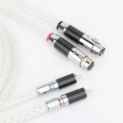 1 para OCC posrebrzany kabel Audio XLR Balance kabel RCA męski do XLR męskie złącze żeńskie kabel Audio kabel skręcający 8AG