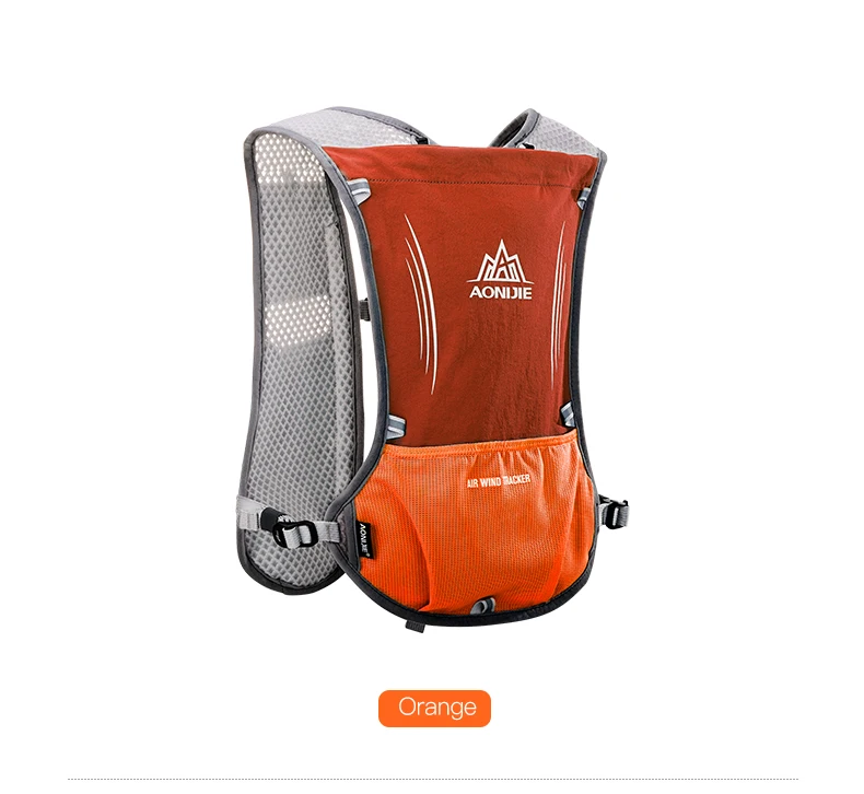 AONIJIE E913S 5L Trinkrucksack Rucksack Tasche Weste Geschirr Wasserblase Wandern Camping Laufen Marathon Rennen Sport Orange – Detail 15