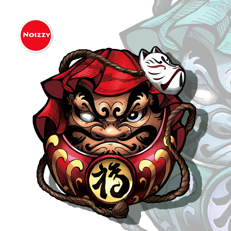 Noizzy Cute Daruma Zen Founder Car Stickers Auto Window Japan Style Decal Handy Vinyl Decor Laptop Ipad Styling Accessories