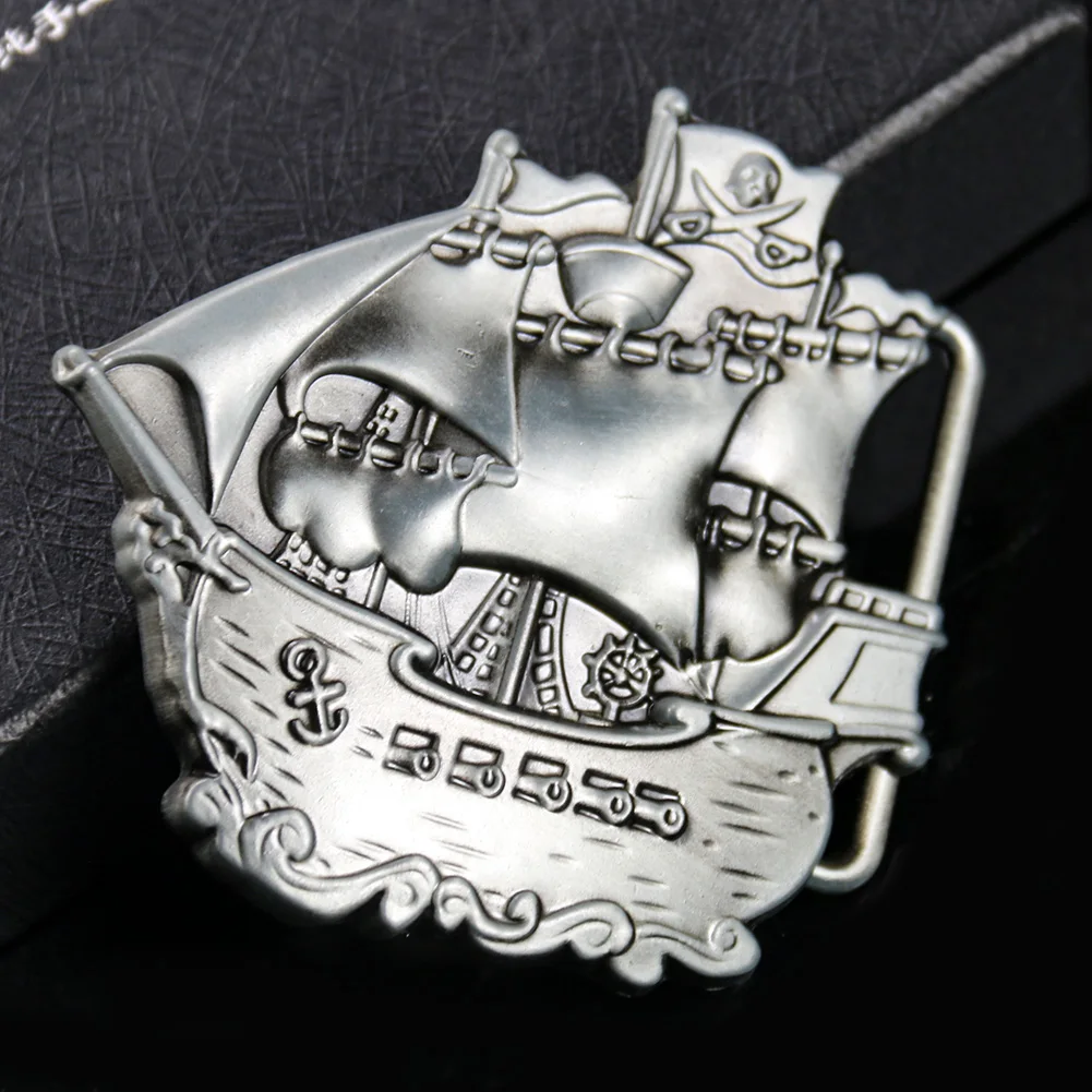 

Metal Ship Boat Caribbean Corsair Belt Buckle Sailing Sailboat Pewter DIY Jeans Accessories