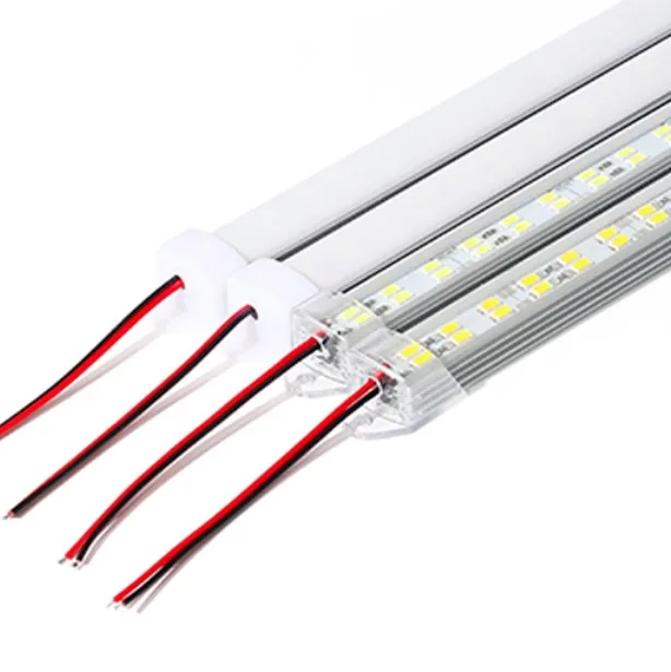 50CM DC12V double LED Bar light 5630 With PC cover 72leds Rigid light hard strip with red and black wires