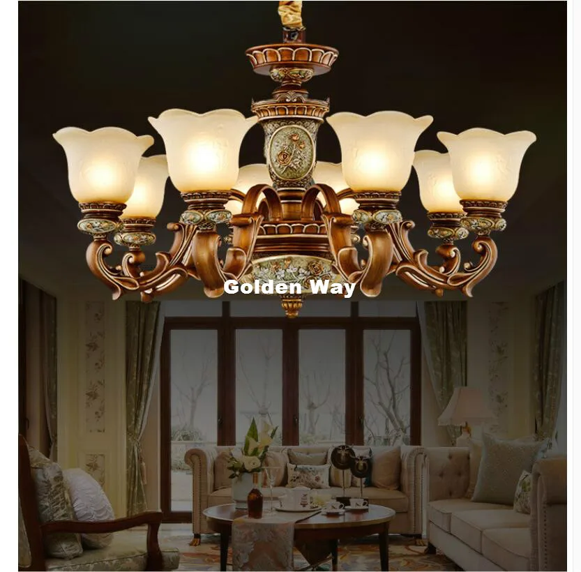 Modern Chandeliers Candelabra Stained Glass Lamp Shade Alloy Chandelier D100cm 10arms Decora Bed Room Chandelier Light Fixture