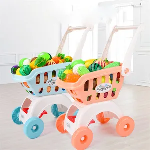 Toller Einkaufswagen für Supermarkt für Kinder, Karren, Schubauto, Spielzeug, Korb, Simulation, Früchte, Essen, vorgeben 10 Hauptverkäufe Kindermesse - №9