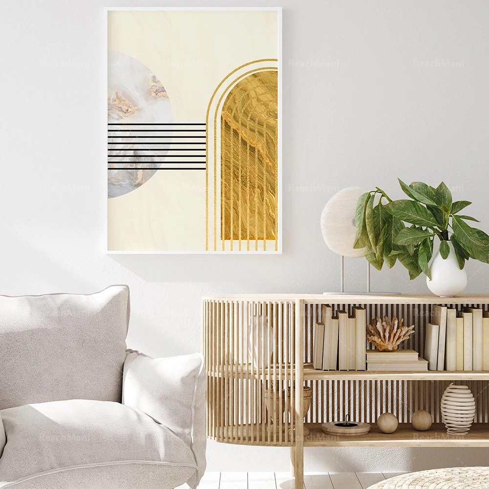 Golden arched geometric wall decoration, golden and green home decoration, neutral wall decoration, abstract wall decoration, mi